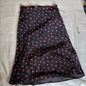 Floral Black midi skirt